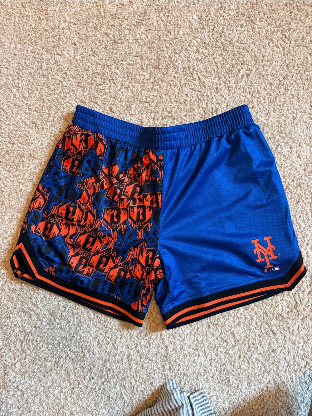 BL 101 Shorts in Blue & Orange with Mets Logo